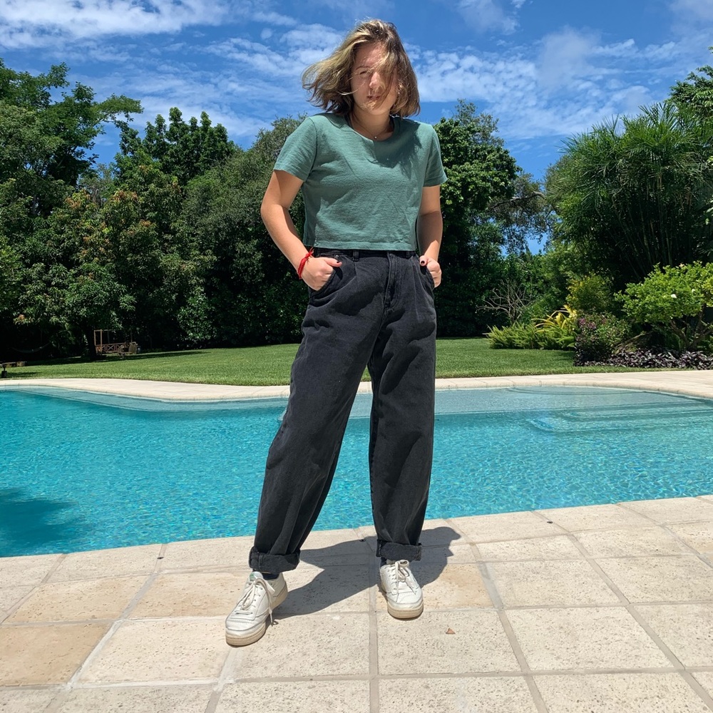 Black denim Zara baggy jeans